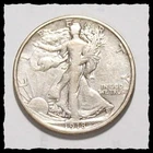 1918-D WALKING LIBERTY HALF DOLLAR  Solid VF  #6D77 .900 SILVER Difficult Date