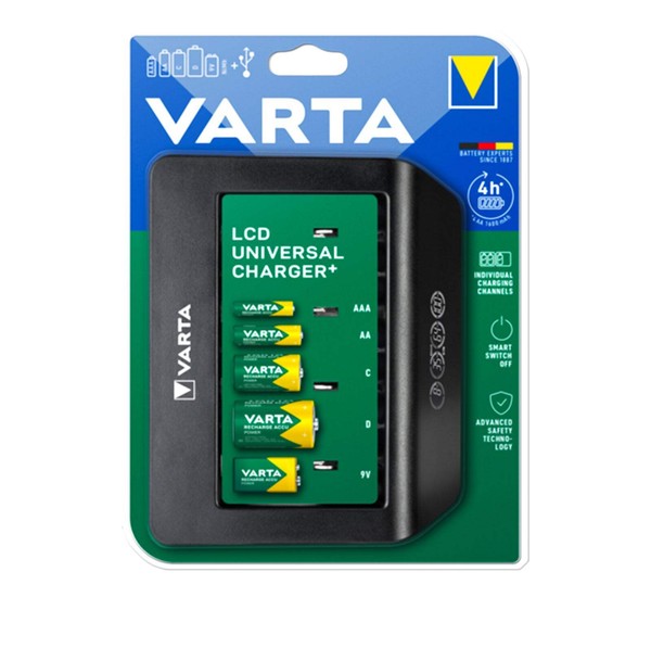 Varta Lcd Universal LadegeräT FüR Aa Aaa C D 9V Nimh 57688 Ohne Batterien Neu-image