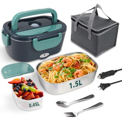 Electric Lunch Box Food Heater, 80W Portable Warmer for Car Truck Work with 3...