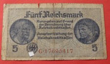 5 Reichsmark 1939 - 1945 Besatzungsausgabe G 17695417 Ro. 553b stark gebraucht
