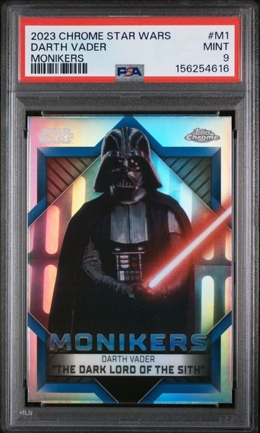 2023 TOPPS CHROME STAR WARS DARTH VADER MONIKERS #M1 PSA 9