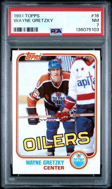 1981-82 Topps Hockey Card WAYNE GRETZKY #16 Oilers PSA 7