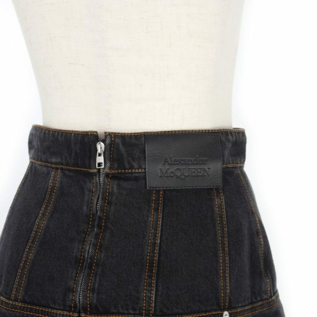 【関税込み】alexander mcqueen DENIM MINI SKIRT ALEXANDER MCQUEEN 2021 DENIM MINI SKIRT FSKIRT 38 BLACK Used