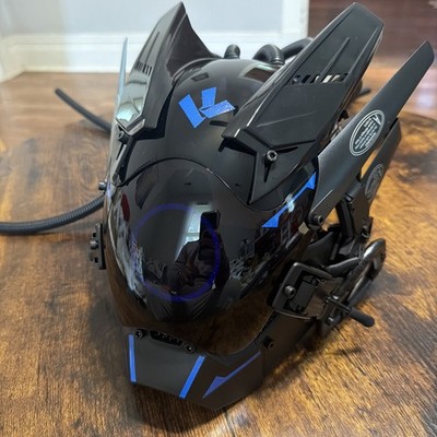 Cyberpunk LED Mask w/ Tubes   Light-Up Sci-Fi Cosplay Helmet Sasebo Need New Bat