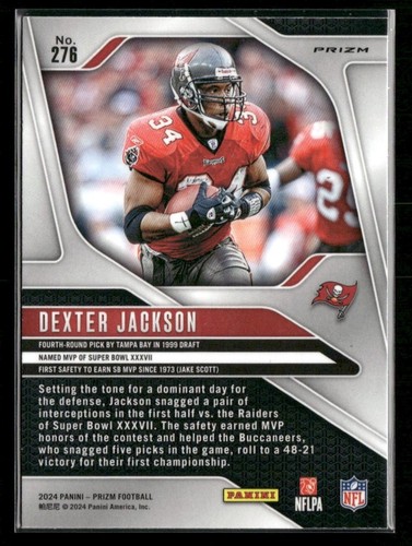 2024 Panini Prizm #276 Dexter Jackson Silver Tampa Bay Buccaneers - Picture 2 of 2