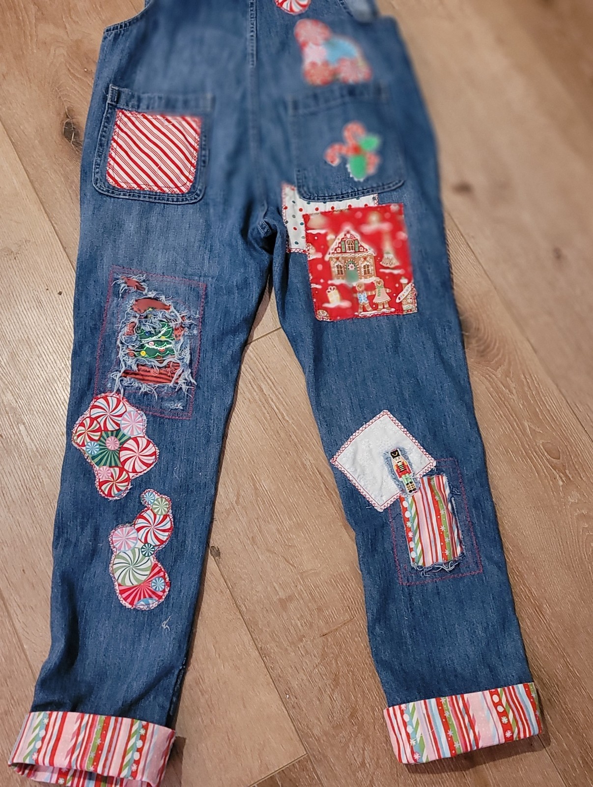 Holiday Patchwork Overalls By ThreadsReclaimed (X… - image 18