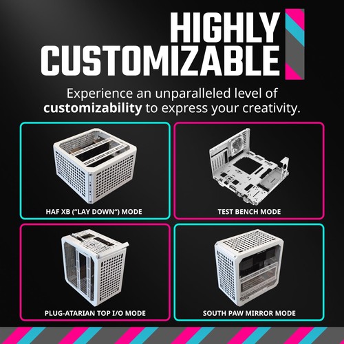 Cooler Master QUBE 500 Flatpack White Small High Airflow Mid-Tower ATX - Photo 3/9