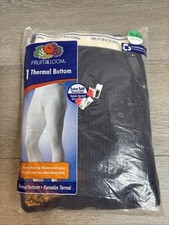 Fruit of the Loom Men's Waffle Thermal Bottoms Long Johns Underwear XL Navy NOS