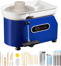 Tornio per Ceramica Argilla Con Pedale 450 W Diametro 28 Cm Velocità 60-300 Giri