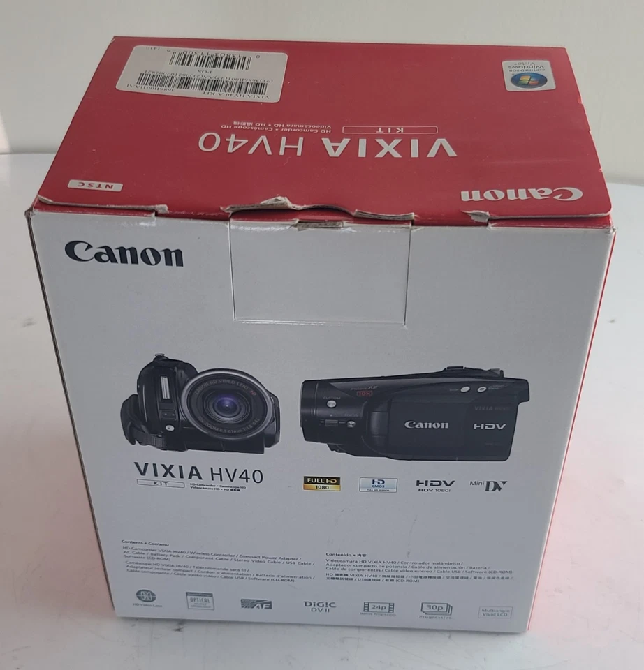 Canon Vixia HV40 Camcorder HD ~ Working ~ No Power Supply - Image 4 of 4