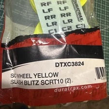 DURATRAX DTXC3824 SC WHEEL YELLOW for: SLASH, BLITZ, SCRT10 2pc.