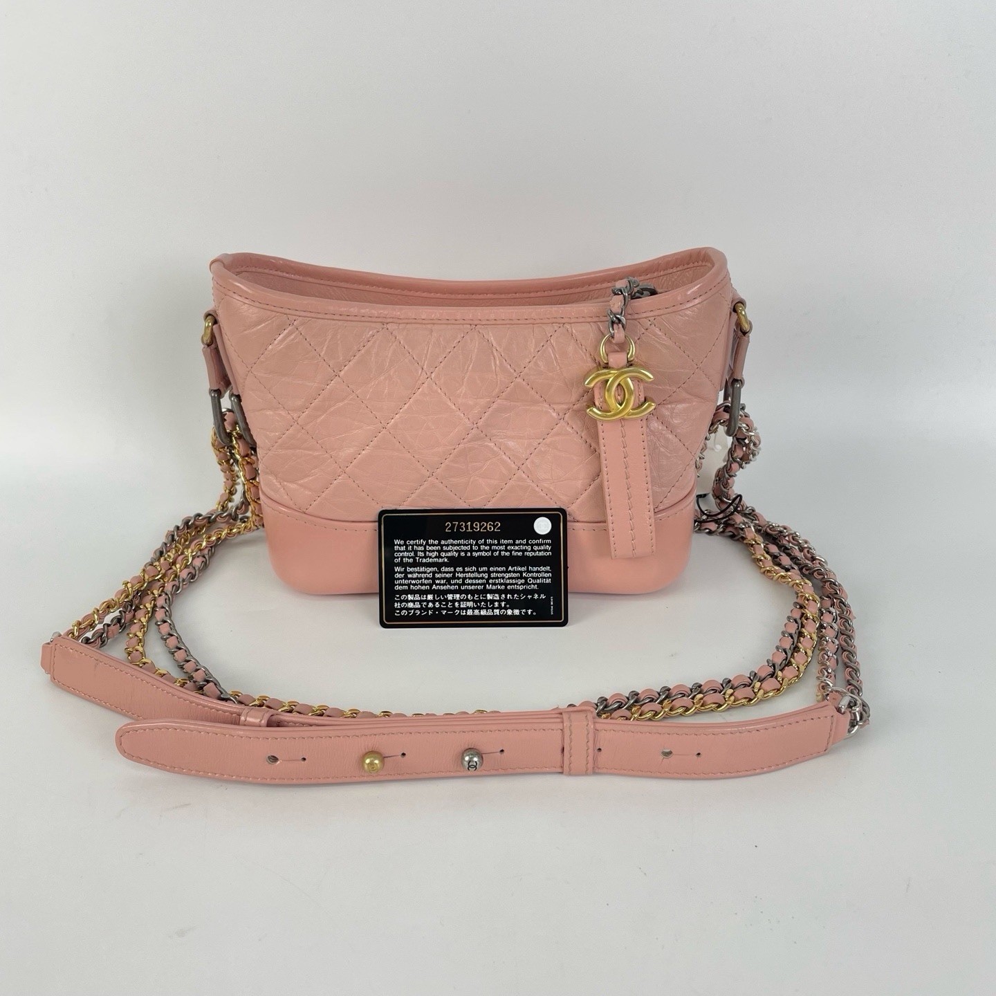 Authentic Pre‑Owned Chanel Gabrielle Small, Pink Aged Calfskin Leather