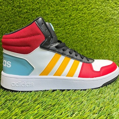 Adidas Hoops 2.0 Mid Mens Size 10 White Red Athletic Leather Shoes Sneakers  | eBay