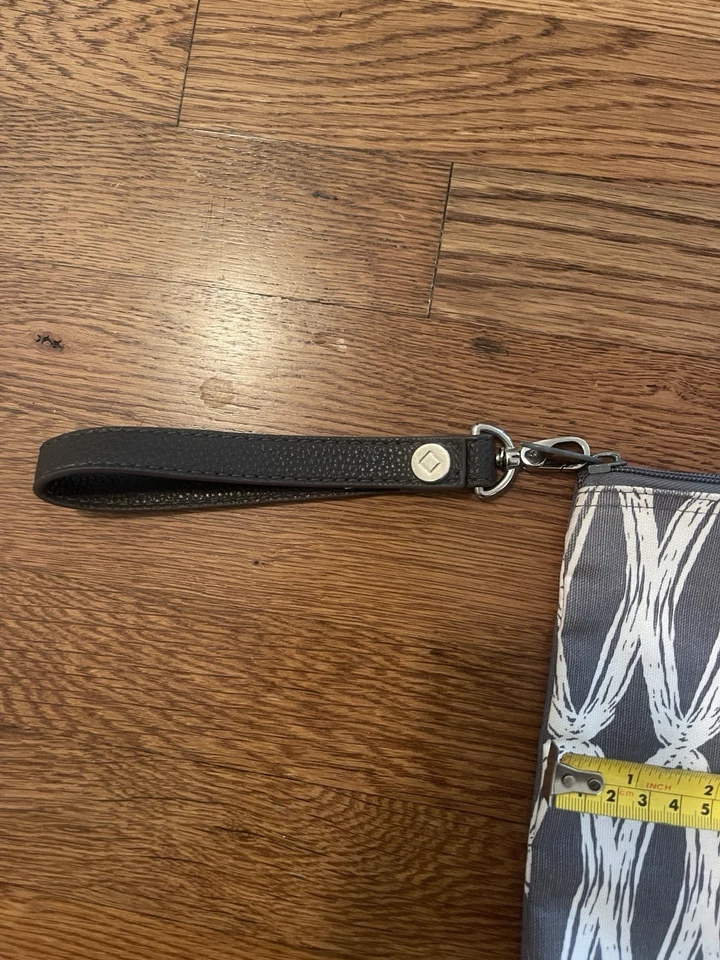 Thirty-One Bag Damask Grey Large Zipper Pouch Make Up Bag - Image 2 of 4