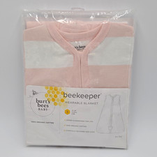 Burt's Bees Baby Beekeeper Sleep Sack Organic Cotton Pink/White 0-6M
