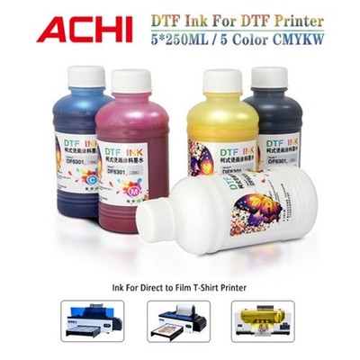 ACHI DTF Ink Direct to Transfer Film Ink 5*250ml For R1390 L1800 DTF Printer US