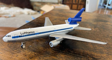 Vintage ERTL Metal DieCast Plane Lufthansa Boeing 6" x 5.5" Model Desk Top SEE
