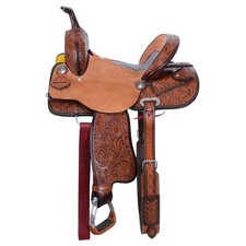 Double T Exotic Midnight Gator Barrel Style Horse Saddle - 14, 15 Inch