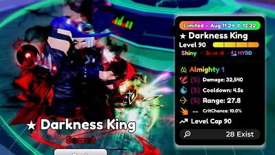 Shiny darkness king  almighty sss Anime defenders