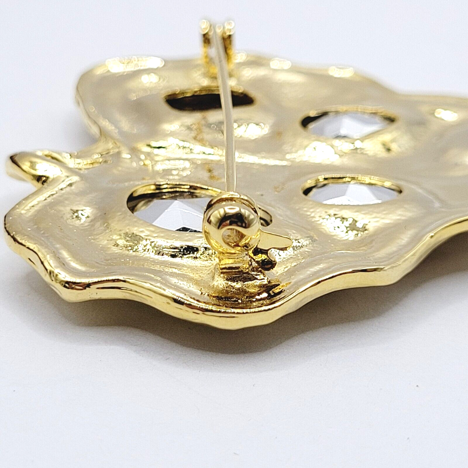 Statement Gold Tone Leaf Brooch Multi Shape & Col… - image 9