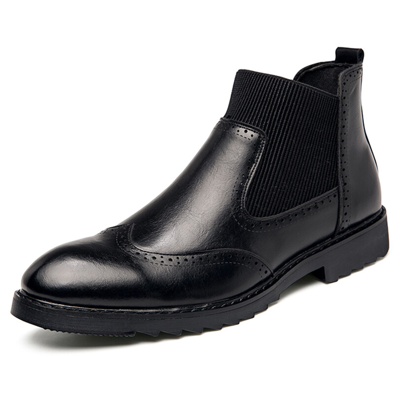 SAOLA Stivali abito formale da uomo Brogue business ufficio lavoro derby caviglia stivali Chelsea