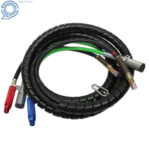 15Ft 3-in-1 Wrap Set Air Line Hose Electric Cable w/ Assemblies For Semi Truck - Picture 4 of 11