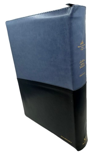 Biblia Con Cierre León Letra Super Gigante RVR.1960 Imit.Piel Negro/gris Indice - Picture 2 of 7