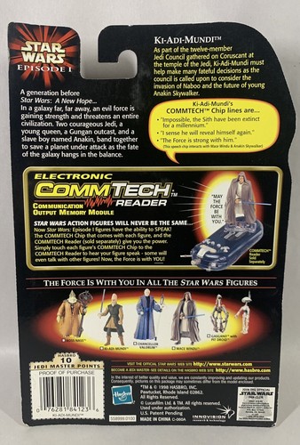1998 Hasbro Star Wars Episode 1 Ki-Adi-Mundi CommTech Chip Action Figure - Picture 2 of 6