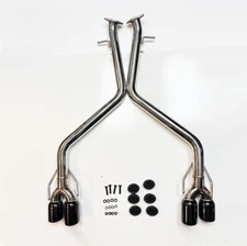 Black Exhaust Muffler Delete Axle Back Quad Tips for Lexus IS300 IS350 2017-2020