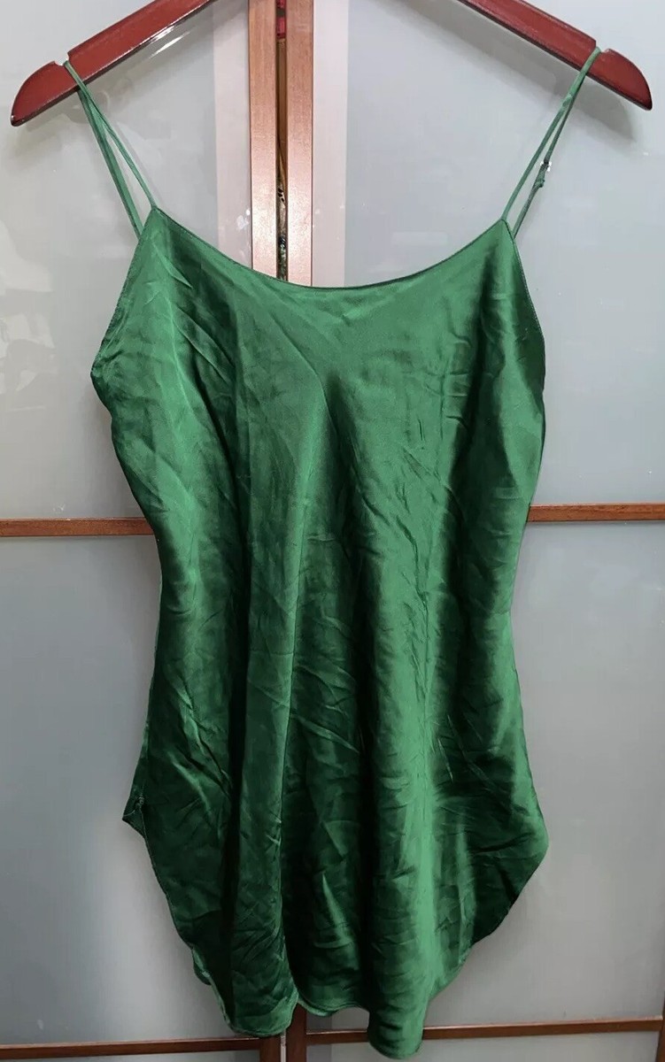 victoria secret green slip dress Victoria's Secret emerald green satin slip