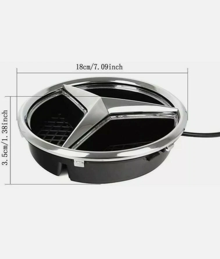 Insignia emblema estrella rejilla luz LED iluminada para Mercedes Benz 2011-2016 Foto 3 de 4