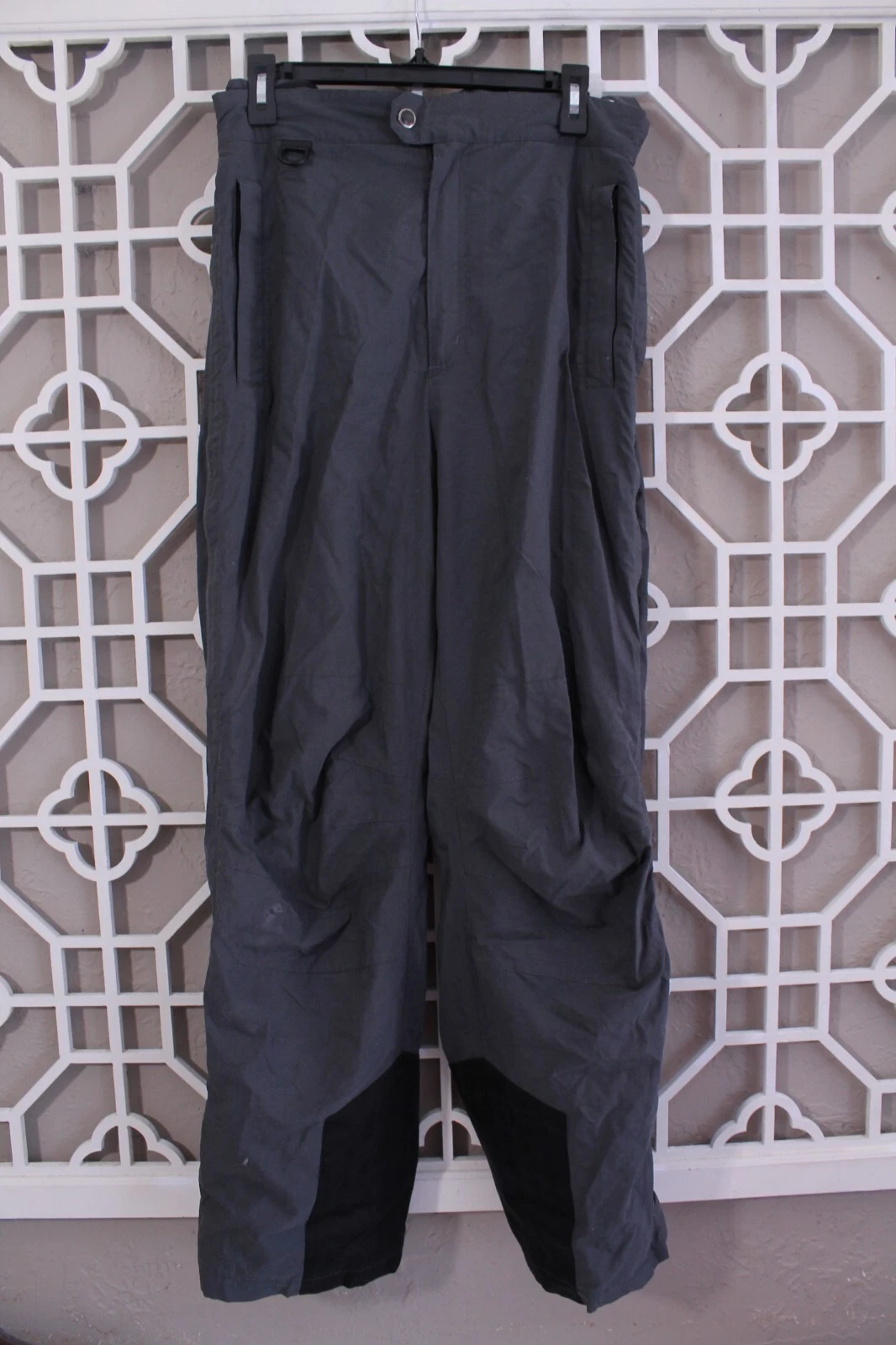 Roffe Pants Mens 34 Gray Black Outdoor Ski Snow Board Leg Zip Nylon Mens 34x31