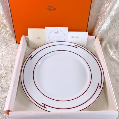 Hermes Dinner Plate Rhythm Rythme Red Platinum Décor