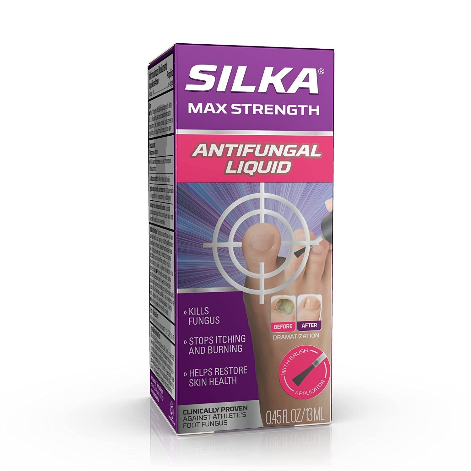 Silka Max Strength Antifungal Liquid with Brush Applicator for Toenail