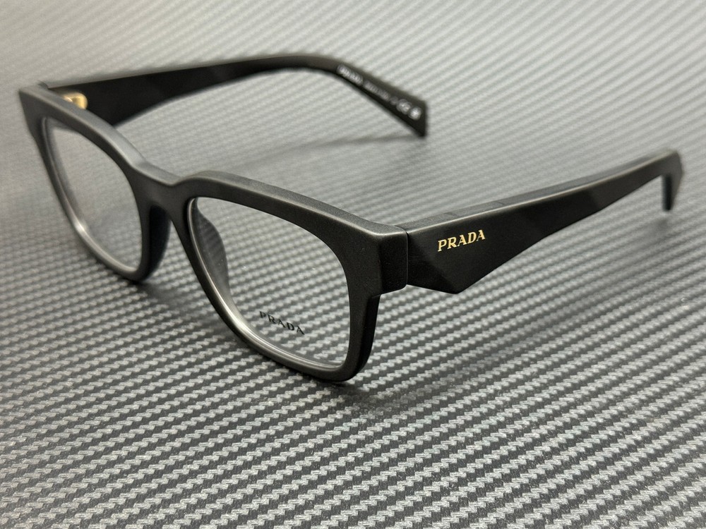 Prada PR A10V 12P1O1 Matte Black Mens 53mm Acetate Eyeglasses