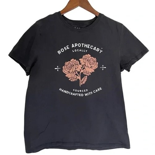 Schitt's Creek Womens M Rose Apothecary Short Sleeve Graphic T-Shirt Black Wash - Picture 6 of 7