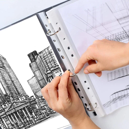 Punch Pocket 80 Micron Thick File Folder Wallets Sleeves Document Paper Storage - Picture 3 of 10