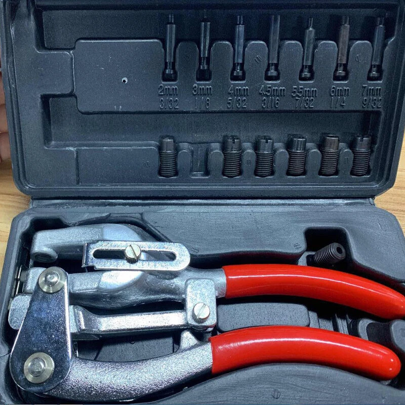 Kit de perforador eléctrico de mano acero al carbono hierro plástico perforador alicates herramientas manuales Foto 4 de 4