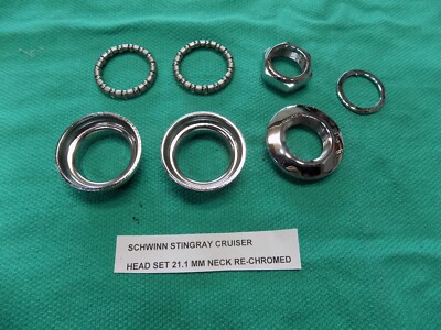 SCHWINN STINGRAY  CRUISER HEAD SET 21.1 MM NECK  RE-CHROMED #301
