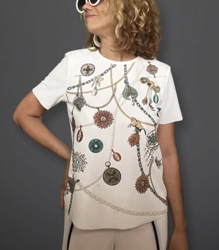 Zara Basic Elegant, Glitter, Graphic Print Polyes… - image 3