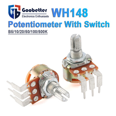 WH148 Linear Rotary Potentiometer B Type 5K 10K 20K 50K 100K 250K 500K (15MM）
