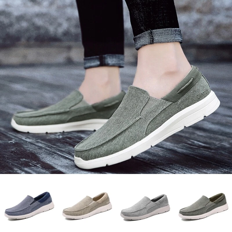Canvas slip top on boat shoes