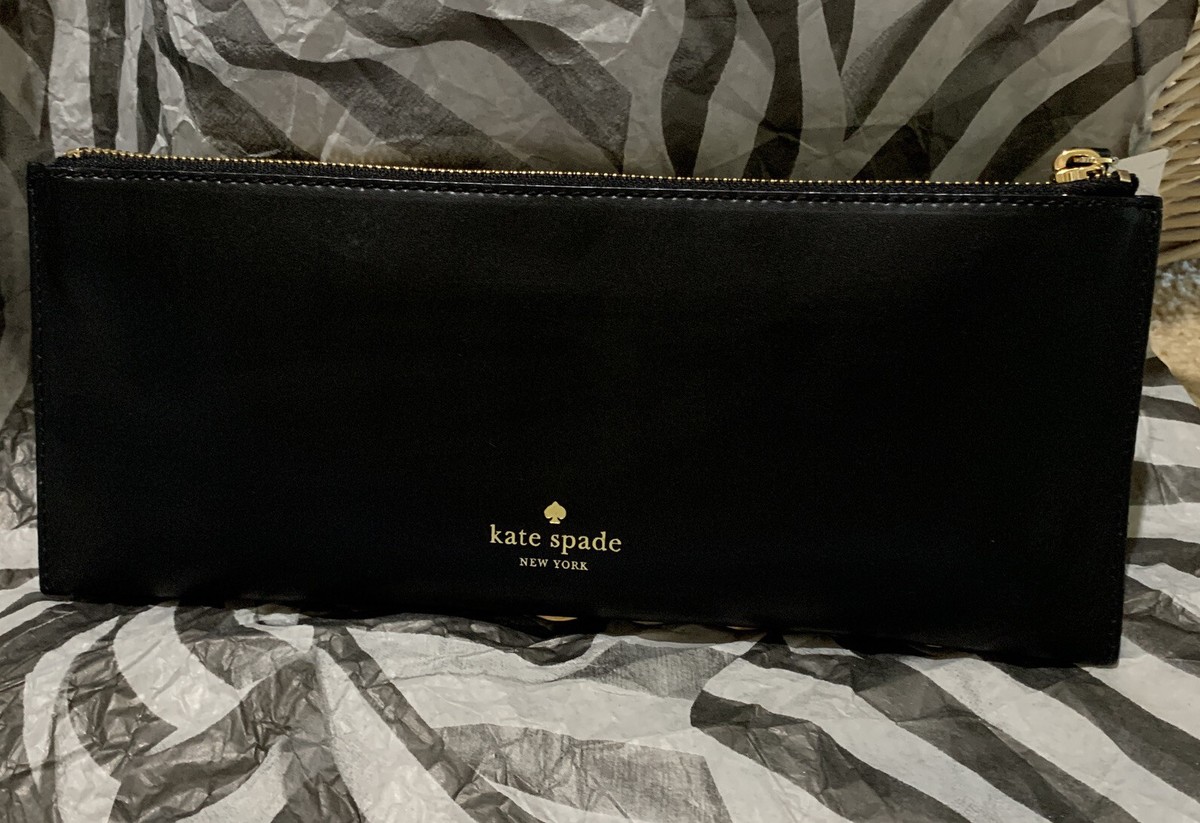 EUC Kate Spade New York\'s 2014 Wise Owl Collection. The set features a pom- NEW RARE 2014 WISE OWL NOVELTY BLACK/MULTI/STUDS CLUTCH  main image 3