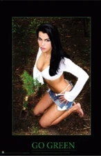 ADULT ONLY Poster Go Green Weed Pin-Up