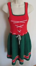 Vintage Hand Knit 1970s GERMAN DIRNDL DRESS Youth Girl See Measurements 