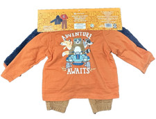 Members Mark 3 pc Boys Animal Cozy Jacket Set Size 12M Shirt Pants Jacket