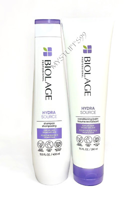 MATRIX BIOLAGE HYDRA SOURCE SHAMPOO & CONDITIONING BALM SET 13.5 & 9.5 fl oz NEW