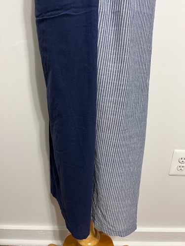 Zanzea Collection Faux Wickelkleid marineblau mit blau-weißen Streifen Farbblock 4XL - Bild 4 von 18