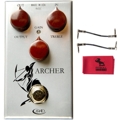 J. Rockett Audio Designs Archer Overdrive / Boost Pedal w/ Patch Cables & Cloth