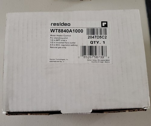 Honeywell Wt8840a1000 Water Heater Gas Valve Standing Pilot With Piezo for  sale online | eBay